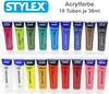 Stylex Acrylfarbe - 18er Schachtel à 36 ml Produktbild-Vorschau 3