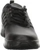 A close-up, front-facing view of a black Skechers shoe. Produktbild-Vorschau