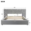 A diagram of a bed with dimensions indicated by lines and numbers. Náhled obrázku produktu