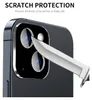 A close-up of a smartphone camera lens being tested for scratch resistance with a knife. Produktbild-Vorschau