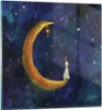 Bilder auf glas - Einteilig - Mädchen auf der Mond - Produktbild-Vorschau 1
