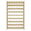 A wooden wine rack with multiple shelves and compartments for bottles, shown against a white background. Produktbild-Vorschau