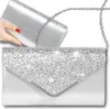 Elegante borsa a tracolla da sera, argento, ecopelle Anteprima dell’immagine prodotto 12