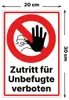 Zutritt für Unbefugte verboten 20cmx30cm mit Klebepads Produktbild-Vorschau 2
