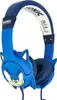 A pair of blue Sonic the Hedgehog themed headphones for children, shown from the front. Anteprima dell’immagine prodotto