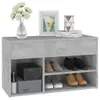 vidaXL Panca per scarpe in cemento grigio 80x30x45 cm Anteprima dell’immagine prodotto 6