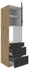 Küchen Backofen Hochschrank 60 cm mit Schubladen Stilo Grau Produktbild-Vorschau 2