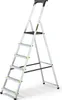 A silver multi-purpose ladder with a black platform and yellow accents, shown against a white background. Anteprima dell’immagine prodotto