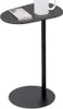 A black metal side table with a smartphone and a mug on top, presented on a white background. Voir les images du produit