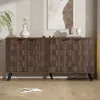 Moderner Sideboard mit 4 Türen in dunkler Holzmaserung, Produktbild-Vorschau 4