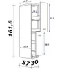 Flex Well Apothekerschrank Varo BxTxH 30 x 60 x 162 cm weiß Produktbild-Vorschau 7