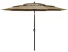vidaXL Sonnenschirm mit Aluminium-Mast 3-lagig Taupe 3 m Produktbild-Vorschau 7