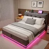 Łóżko tapicerowane INONEFT 140x200 z podświetleniem LED i Podgląd zdjęcia produktu 9