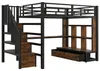 Flieks etagebed 140x200 cm met bureau en plank, jongerenbed Productafbeelding-voorbeeld 9