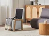 BELIANI Pouf Hellgrau Stoff Gepolstert Quadratisch 40x40 cm Produktbild-Vorschau 4