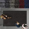 A collage showing different color options for a doormat at the top, and a doormat in use with people standing on it at the bottom. Podgląd zdjęcia produktu