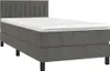 vidaXL Boxspringbett mit Matratze Dunkelgrau 90x200 cm Samt Produktbild-Vorschau 1