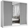 Schwebetürenschrank HELIX II 240 cm Weiß/Schwarz – 3-türig Produktbild-Vorschau 1