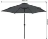 KINGSLEEVE® Sonnenschirm Balkon 300cm LED Beleuchtung UV Produktbild-Vorschau 7