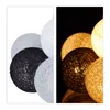 A split image showing a string of decorative balls, with the left side in grayscale and the right side illuminated. Náhled obrázku produktu