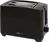 A black Clatronic toaster is shown from a three-quarter angle on a white background. Produktbild-Vorschau