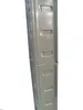 A close-up view of a gray metal shelf support post. Produktbild-Vorschau