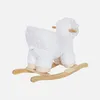 A white plush rocking sheep toy on a light gray background. Produktbild-Vorschau