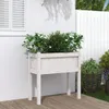 vidaXL Pflanzkübel mit Beinen Weiß 70x31x70 cm Massivholz Produktbild-Vorschau 2