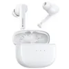 A set of white wireless earbuds and their charging case, displayed against a white background. Produktbild-Vorschau