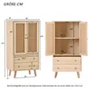 A diagram showing the dimensions of a wooden cabinet with two doors and drawers. Anteprima dell’immagine prodotto