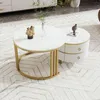 OKWISH Table Basse Ronde 2-en-1 - Ensemble de Tables Voir les images du produit 3