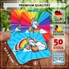 50 Bierdeckel Einhorn, bunt quadratisch, Geburtstag Party Produktbild-Vorschau 2