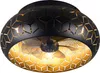 A close-up, straight-on view of a black and gold ceiling fan light fixture. Náhľad obrázku produktu