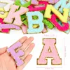 26 Buchstaben-Patches zum Aufbügeln, Chenille mit Goldrand, mehrfarbig Productafbeelding-voorbeeld