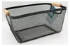 Drahtkorb mit Holzgriff schwarz 33x21x15cm | Dekorativer Produktbild-Vorschau 1