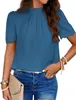 ASKSA Damen Chiffon Blusen Stehkragen Elegant Falten Produktbild-Vorschau 1