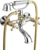 A close-up studio shot of a bathtub faucet with a handheld showerhead. Náhľad obrázku produktu
