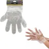 A package of disposable gloves is shown, with a close-up of hands wearing gloves in the lower right corner. Produktbild-Vorschau