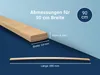 A wooden slat is shown with dimensions and a circular graphic indicating its width. Produktbild-Vorschau