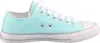 A side view of a single aqua colored canvas sneaker with white laces and a white sole. Produktbild-Vorschau