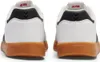 The back view of two white and black Hummel sneakers with gum soles. Náhled obrázku produktu