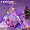 A decorated teepee with Christmas lights and decorations, including a small Christmas tree. Produktbild-Vorschau