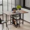 Mondeer Table de cuisine pliante avec 2 étagères et Voir les images du produit 6