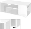 A white coffee table with multiple shelves and compartments, shown from a slightly elevated front-left angle. Podgląd zdjęcia produktu