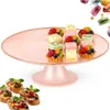 Elegante rosa Glas-Tortenplatte 21cm mit Fuß Produktbild-Vorschau 6