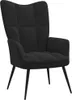 A black velvet armchair with a high back and padded seat, shown from the front on a white background. Náhľad obrázku produktu