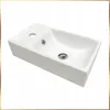 A white ceramic sink with a chrome drain and faucet hole, presented on a white background. Podgląd zdjęcia produktu