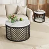 MODFU Lot de 2 tables basses rondes,table de salon avec Anteprima dell’immagine prodotto 2