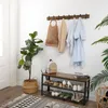 ACAZA Garderobe - 16 Haken - 88 cm - Vintage Braun - Produktbild-Vorschau 3