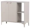 Buffet avec deux portes et deux étagères, de couleur beige. Voir les images du produit 2